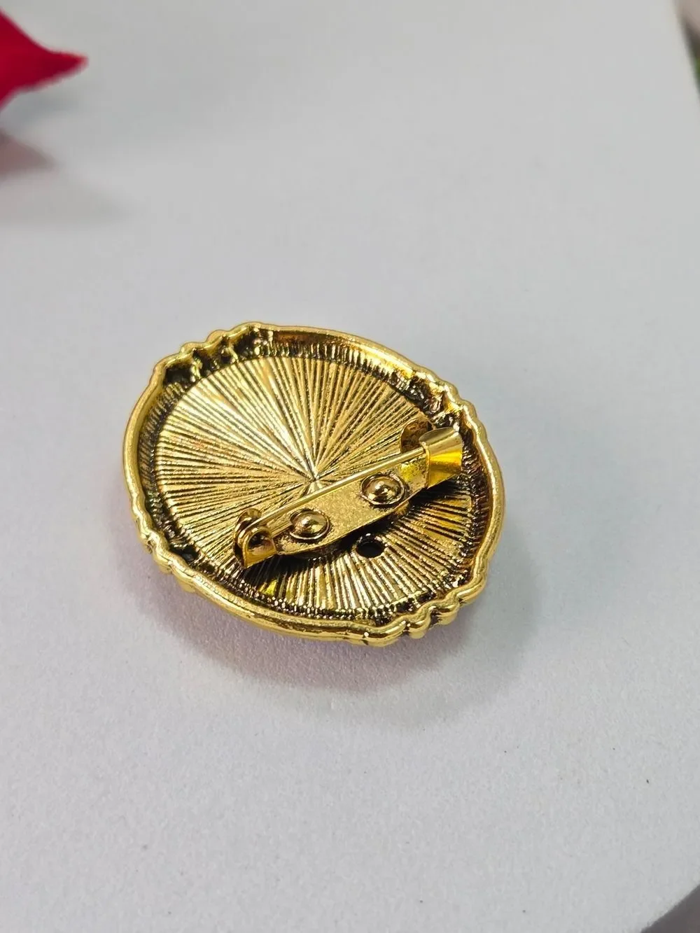 Purple Cameo Brooch Gold Victorian Renaissance Pin Cottagecore Vintage Jewelry